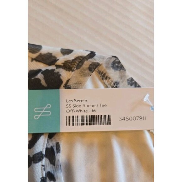 Les Serein Short Sleeve Leopard Print SS Side Rouched Tee Medium Cheetah Animal - Picture 5 of 9